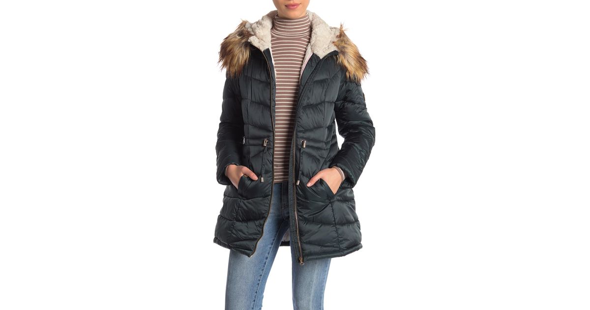 jessica simpson cozy faux fur lined hooded jacket