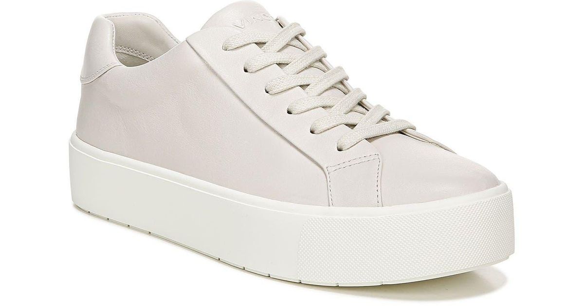 Vince Benfield Leather Platform Sneaker in White | Lyst