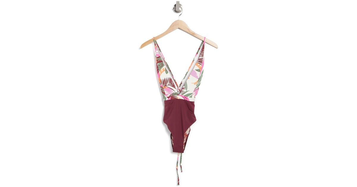 Maaji Wild Bouquet Rainbow Plunge Neck Reversible One Piece Swimsuit In Red Lyst Maaji Wild Bouquet Rainbow Plunge Neck Reversible One Piece Swimsuit In Red Lyst