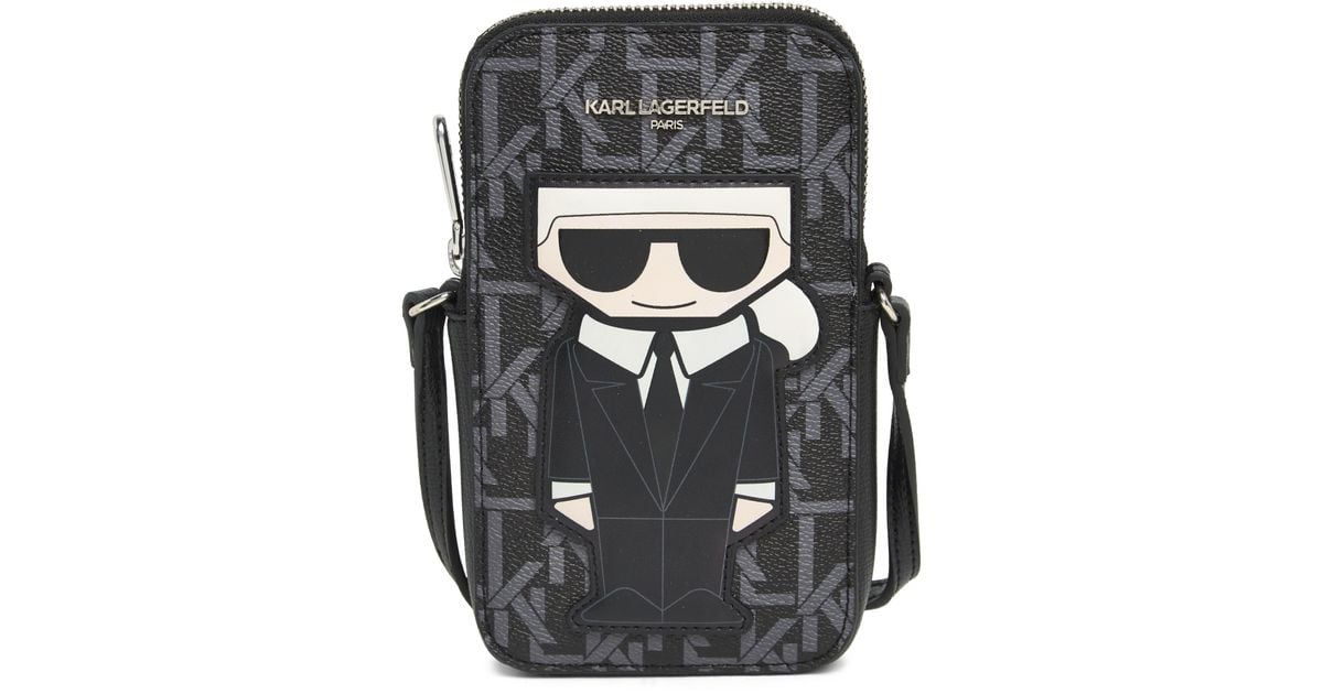 Karl Lagerfeld Maybelle Crossbody Bag In Black/slate At Nordstrom Rack