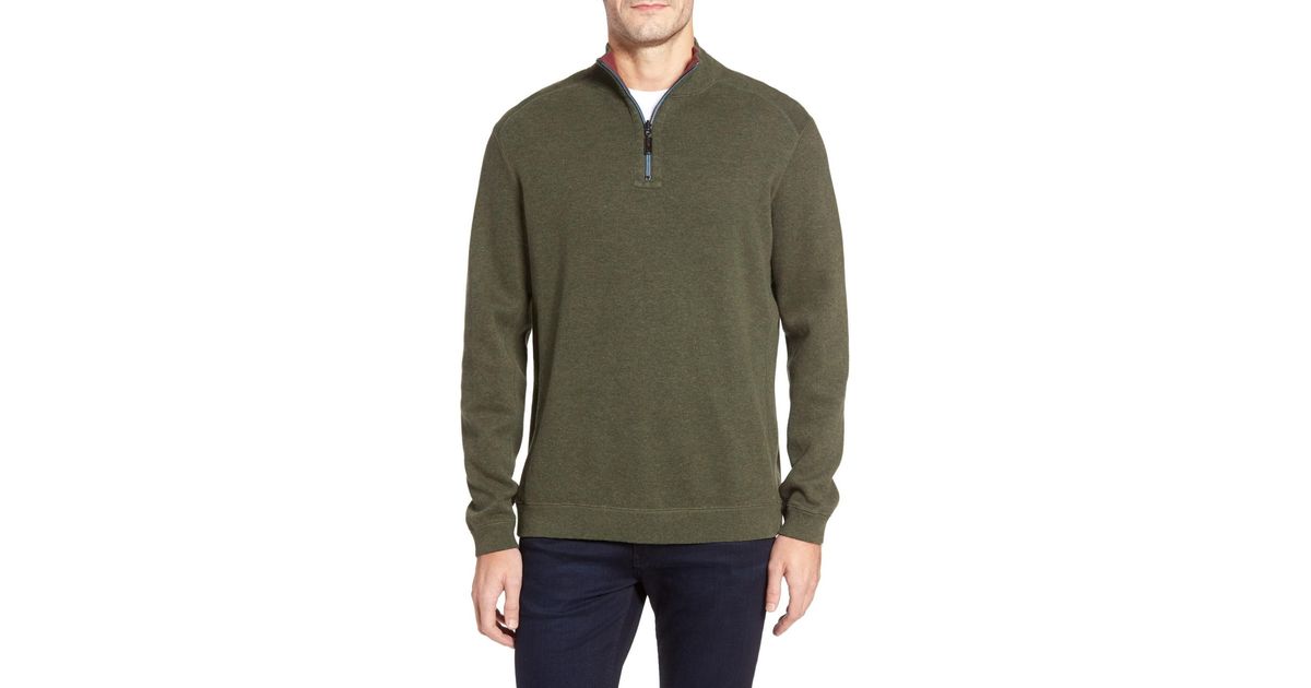 tommy bahama reversible quarter zip