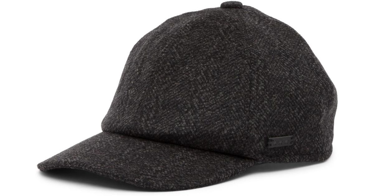 John Varvatos Baseball Merino Wool Hat in Black for Men | Lyst