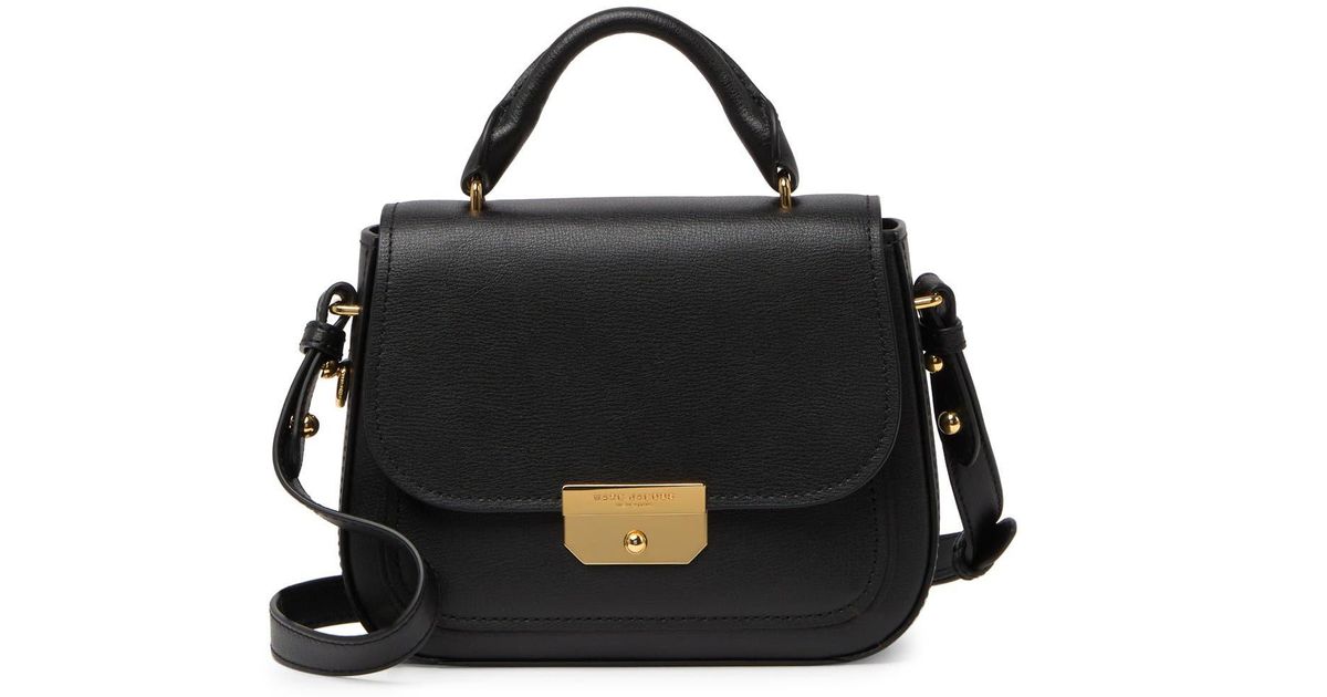 Marc Jacobs Rider Mini Top Handle Leather Crossbody Bag In Black