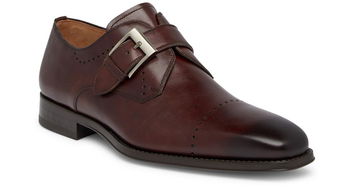 magnanni carey leather monk loafer