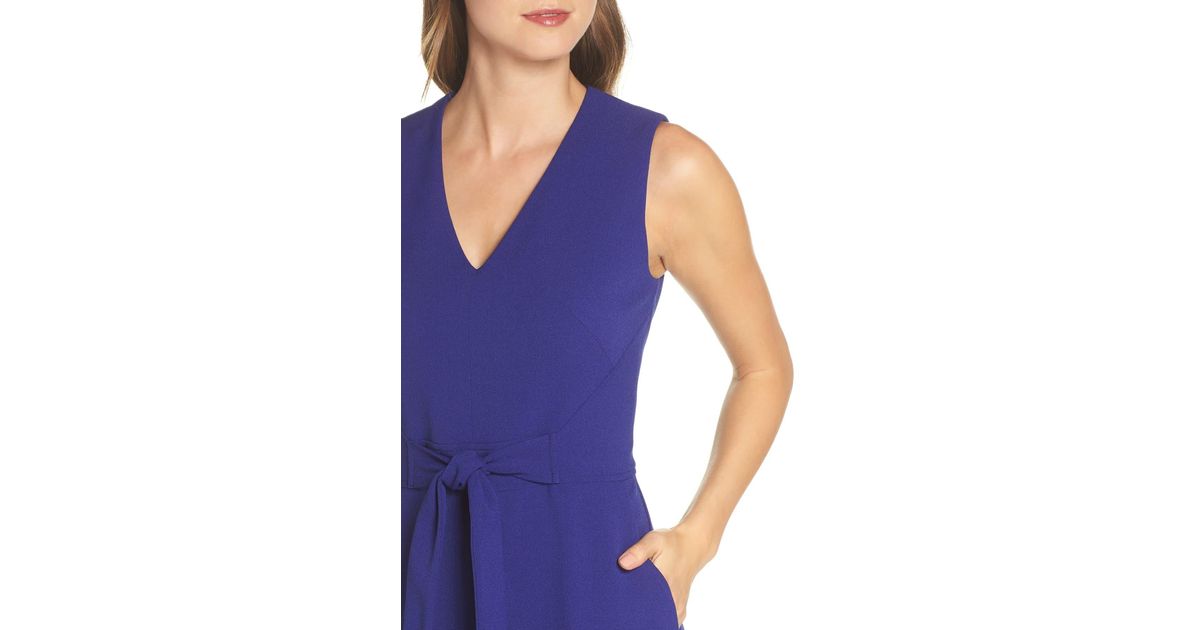 vince camuto tie waist crepe jumpsuit