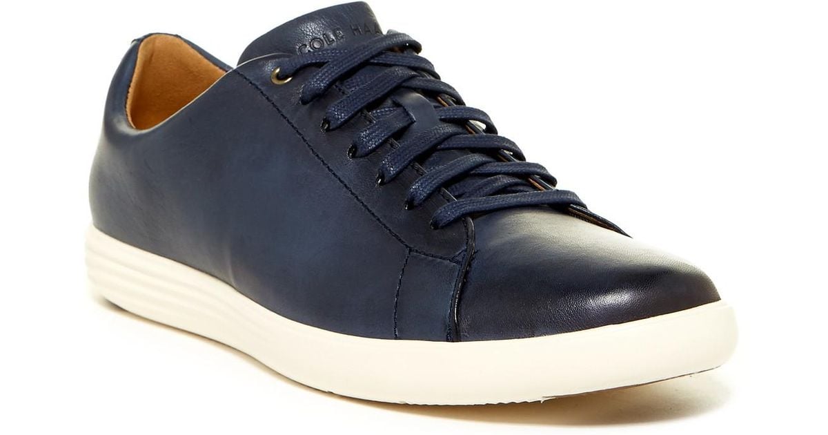 Cole Haan Leather Grand Crosscourt Ii Sneaker - Wide Width Available in Navy (Blue) for Men