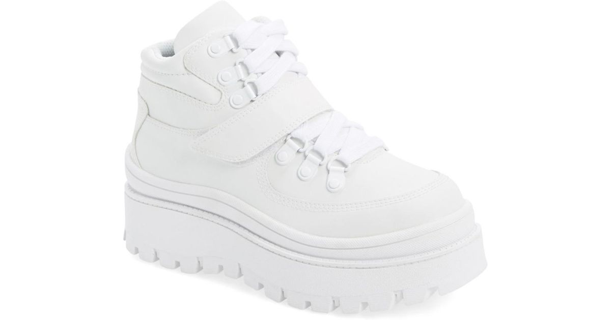 Jeffrey Campbell Leather Top-peak Platform Sneaker in White Leather (White)  | Lyst