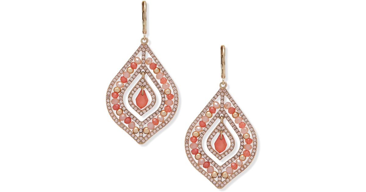 Lonna & Lilly Beaded Chandelier Drop Earrings in Orange Lyst