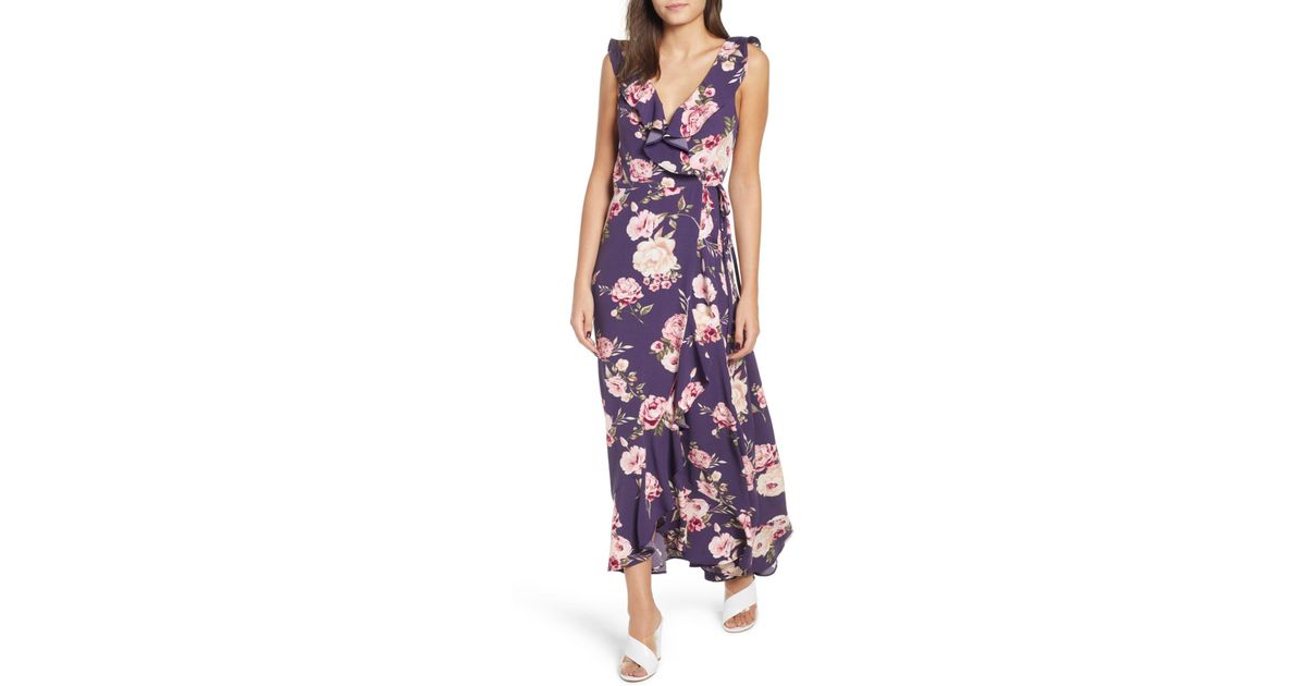 leith ruffle wrap maxi dress