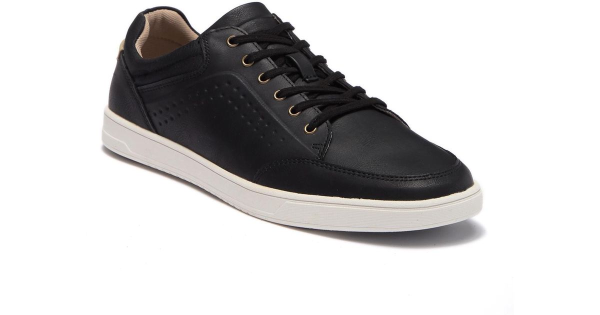 aldo black leather sneakers