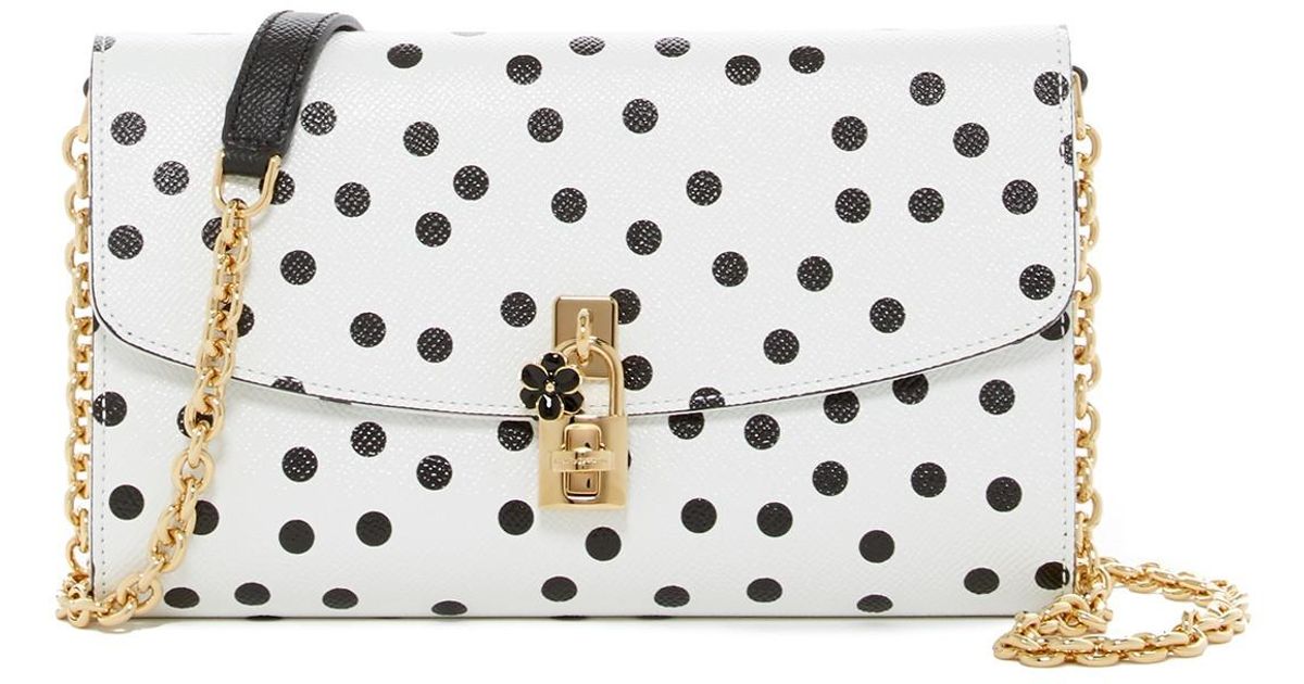 black and white polka dot purse
