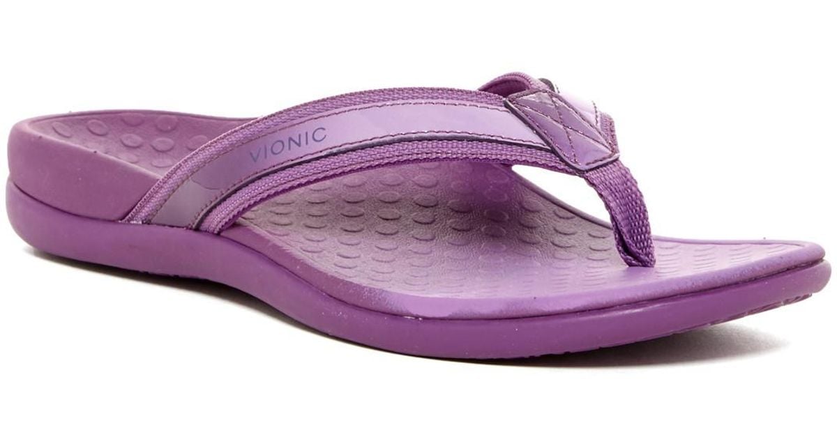 Vionic Tide Ii Orthaheel Flip Flop in Purple | Lyst