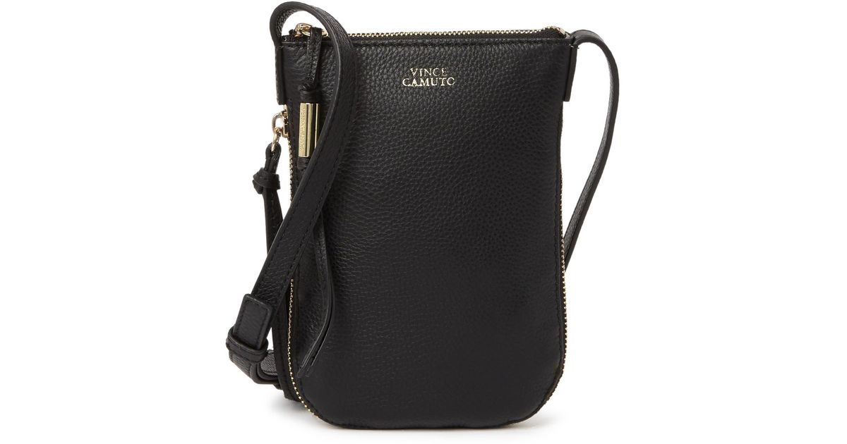 Vince Camuto Kenzy Leather Phone Crossbody Bag In Black 04 At