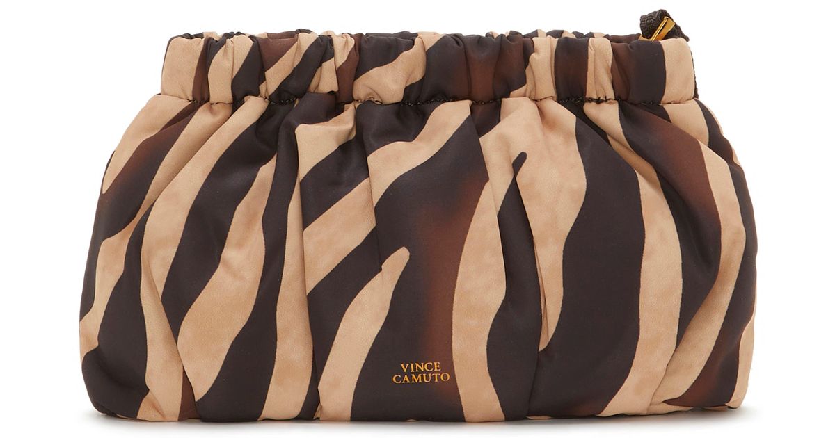 Vince Camuto Synthetic Harlo Nylon Clutch In Two Tone Brown At