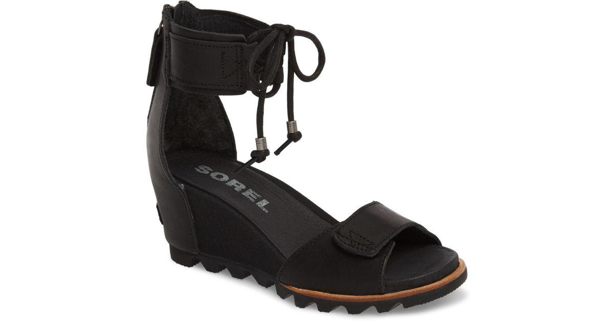 Sorel Joanie Cuff Wedge Sandal in Black 