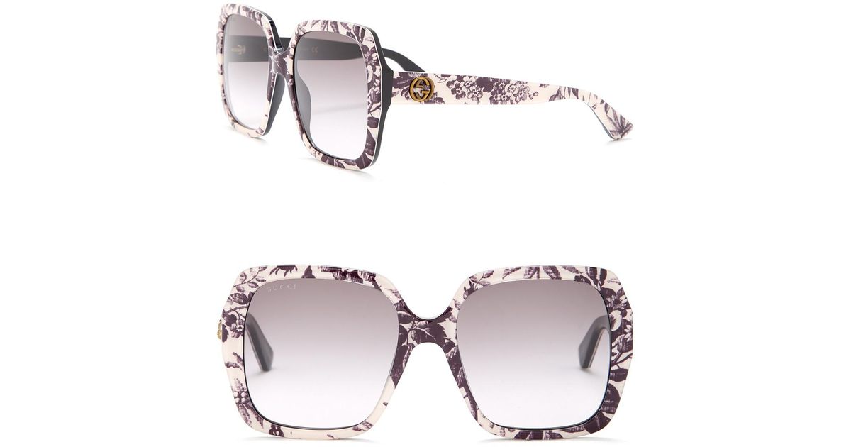 gucci 55mm oversized square sunglasses