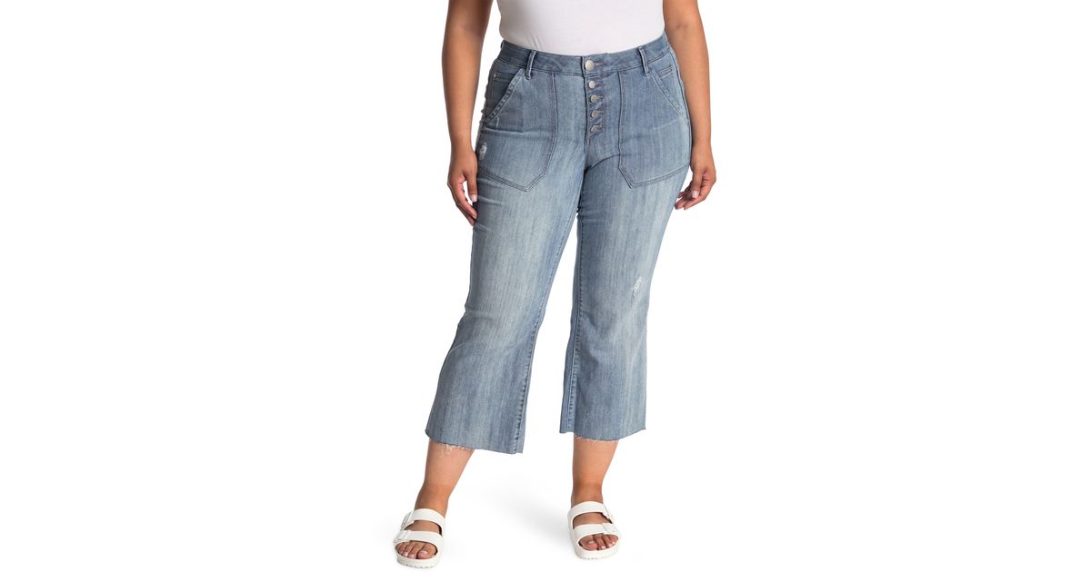 Democracy Denim Button Fly Crop Wide 