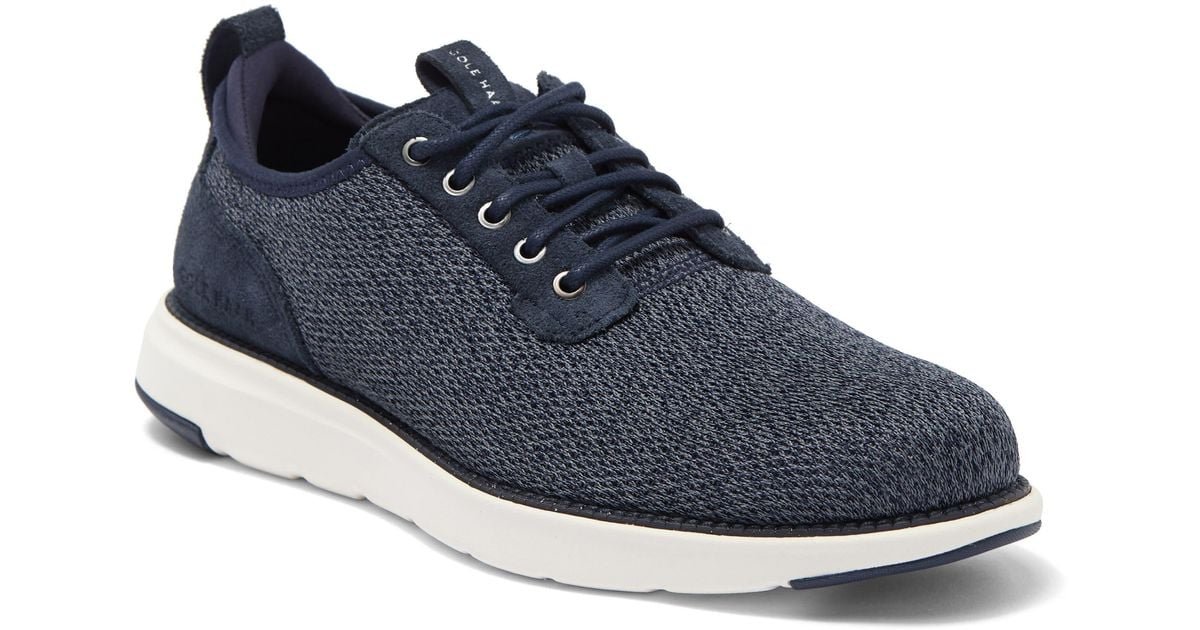 Cole Haan Grand Atlantic Knit Oxford Sneaker In Navy Blazer/ombre Blue