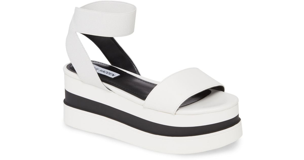 steve madden platform sandals white
