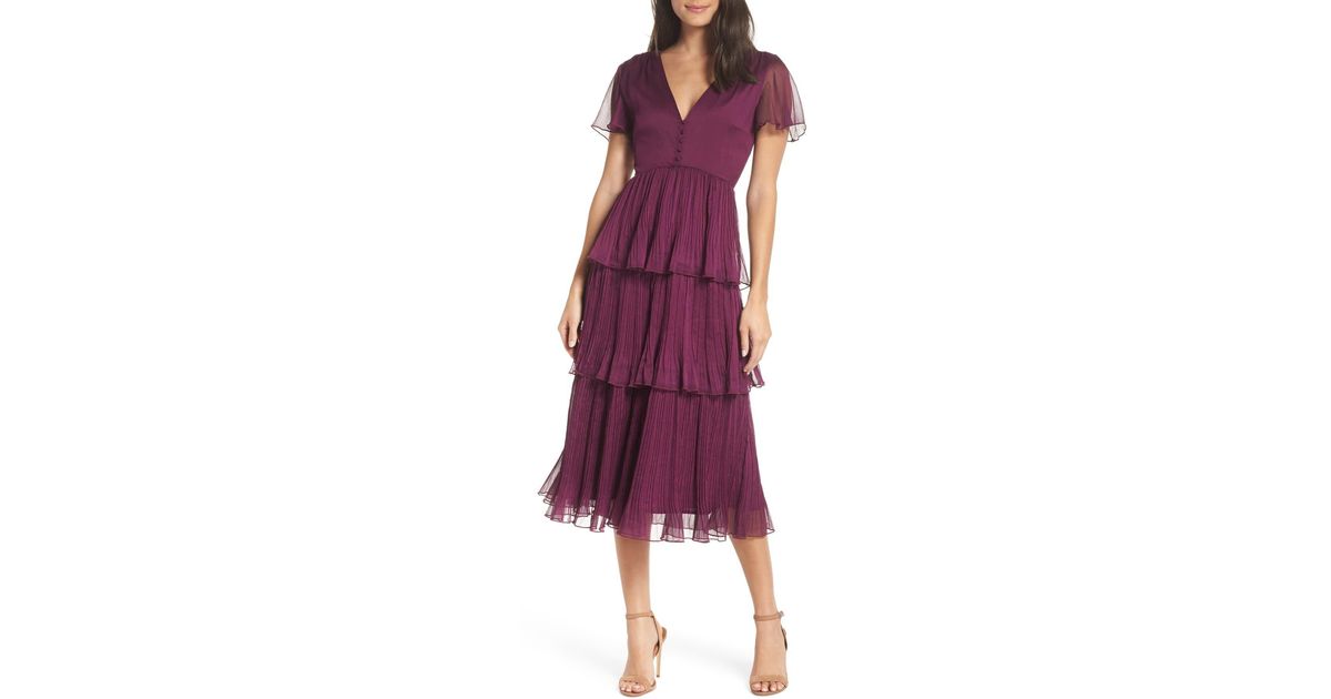 chelsea28 tiered skirt midi dress