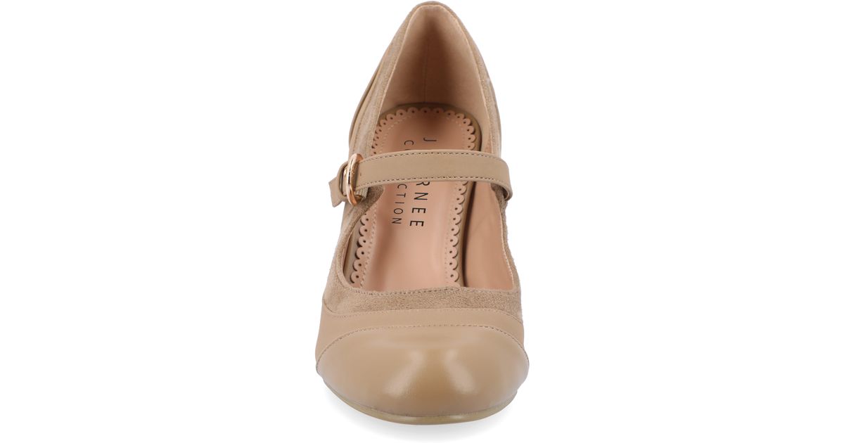 Journee Collection Siri Mary Jane Pump in Natural Lyst