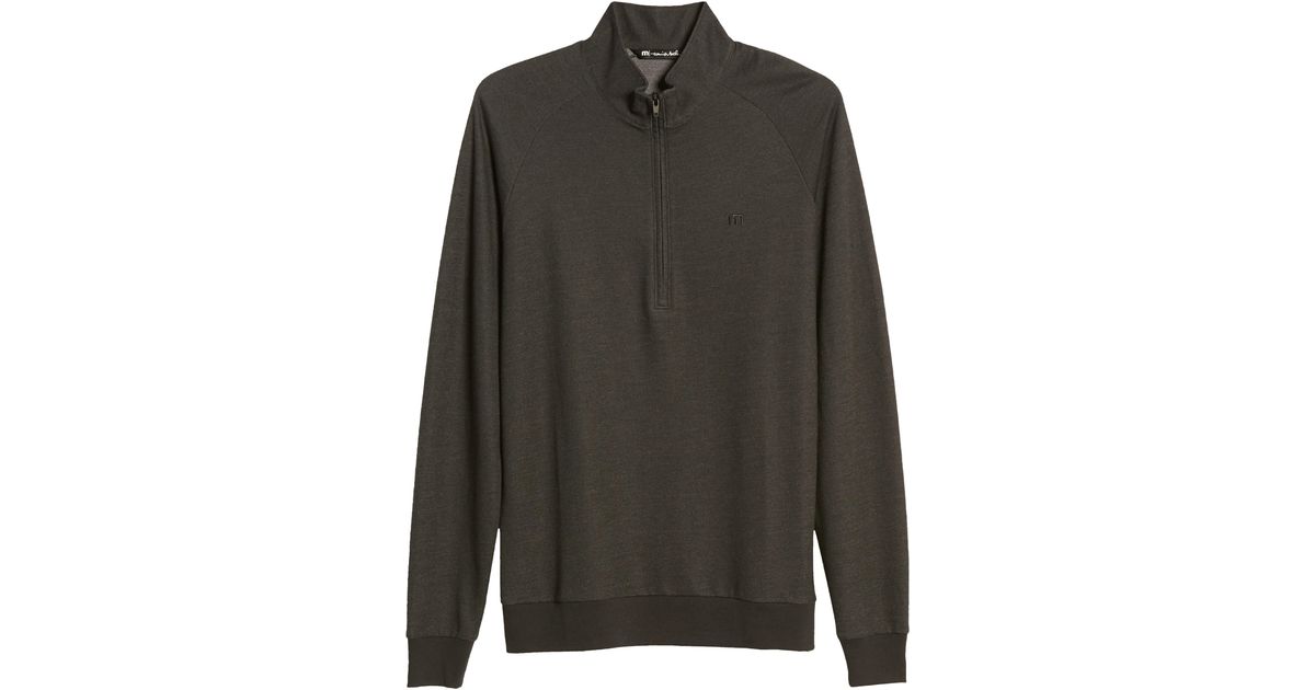 Travis Mathew Cloud Regular Fit Half Zip Pullover In Black/sharkskin At Nordstrom Rack for Men 