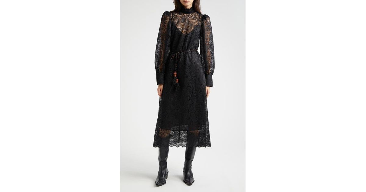 knee length dresses for ladies Black Knit Lace Yuri Dress main image 0