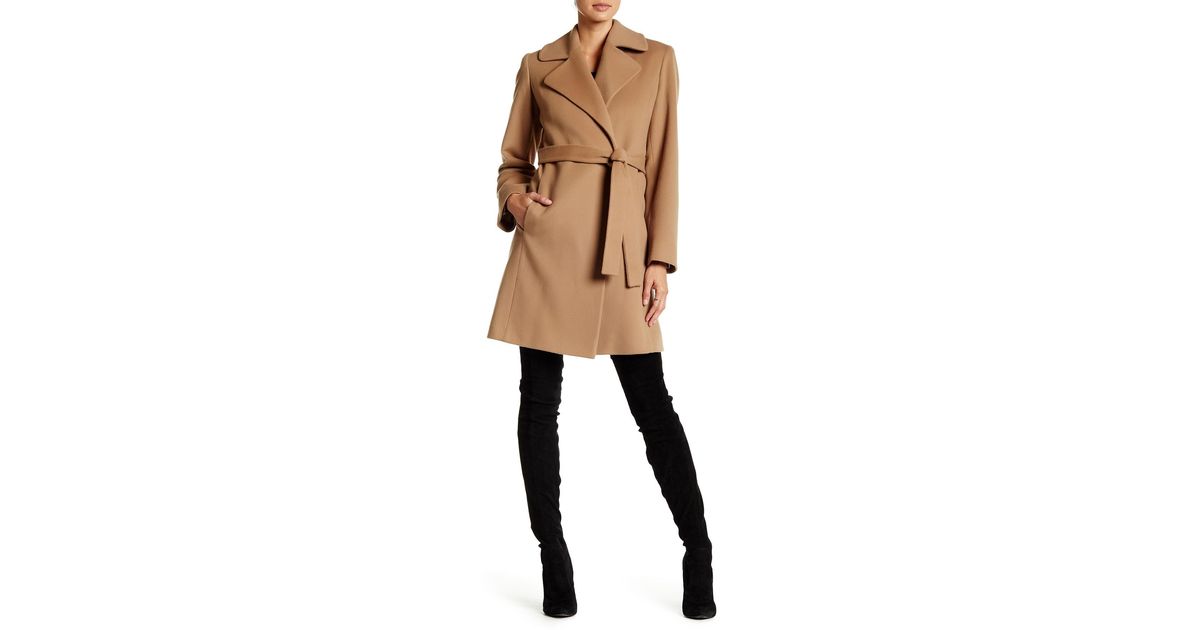 fleurette notch collar wool coat
