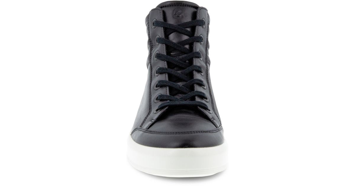 Ecco Soft 9 Ii High Top Sneaker in Black | Lyst