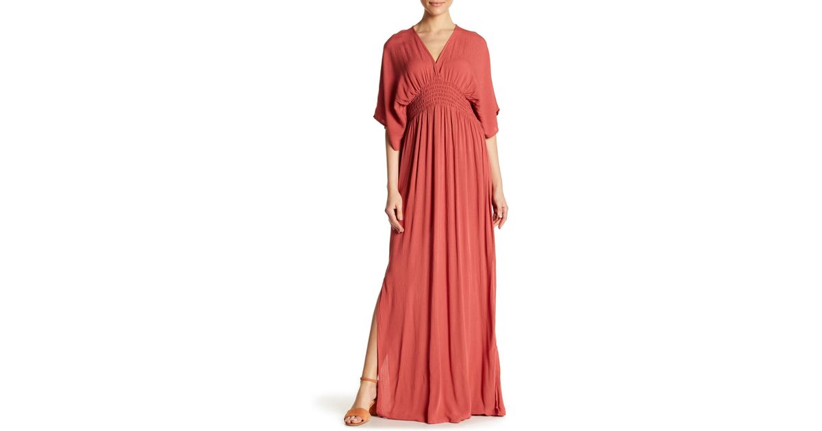 love stitch gauze kimono maxi dress