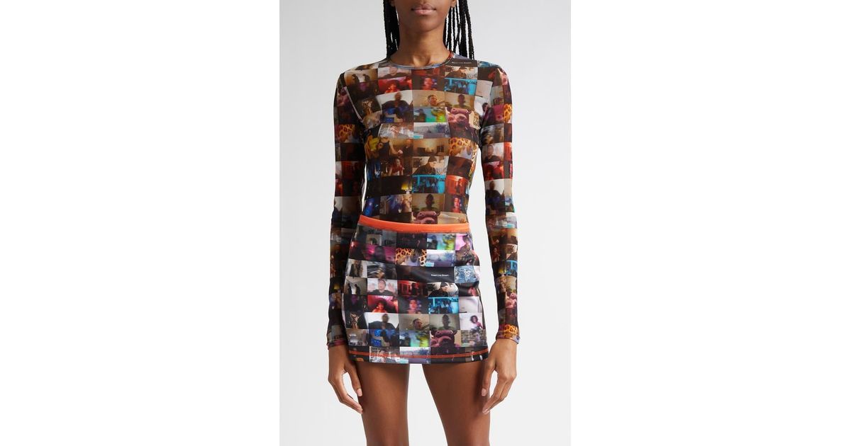 DIESEL T-Lixy Video Call Print Long Sleeve Mesh Top | Lyst
