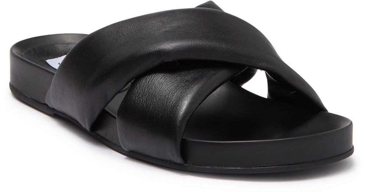 Steve Madden Adlee Slide Sandal In Black At Nordstrom Rack | Lyst