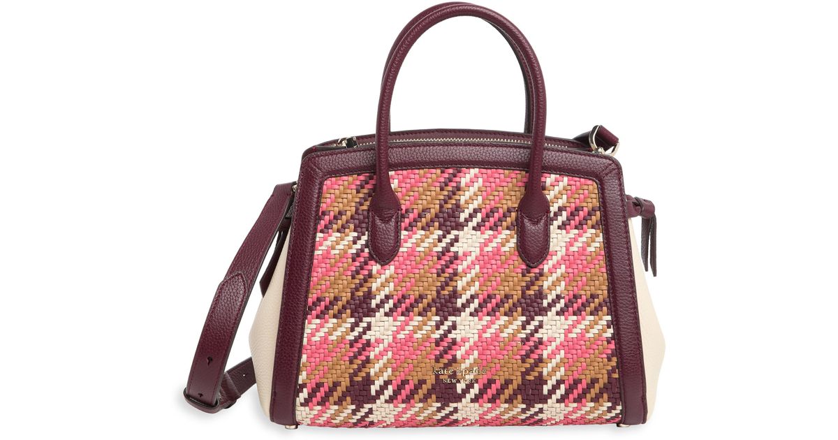 Kate Spade Woven Medium Satchel Bag in Red Lyst