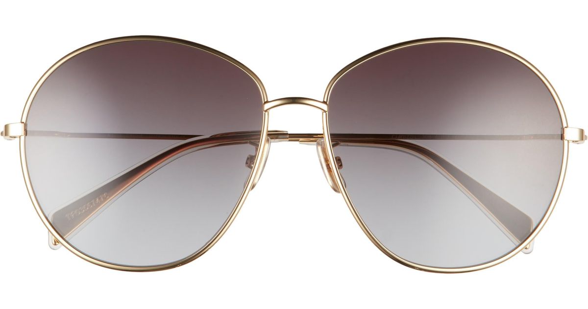 Celine 61mm Gradient Round Sunglasses In Shiny Cl Gold/gradient Smoke At Nordstrom Rack in