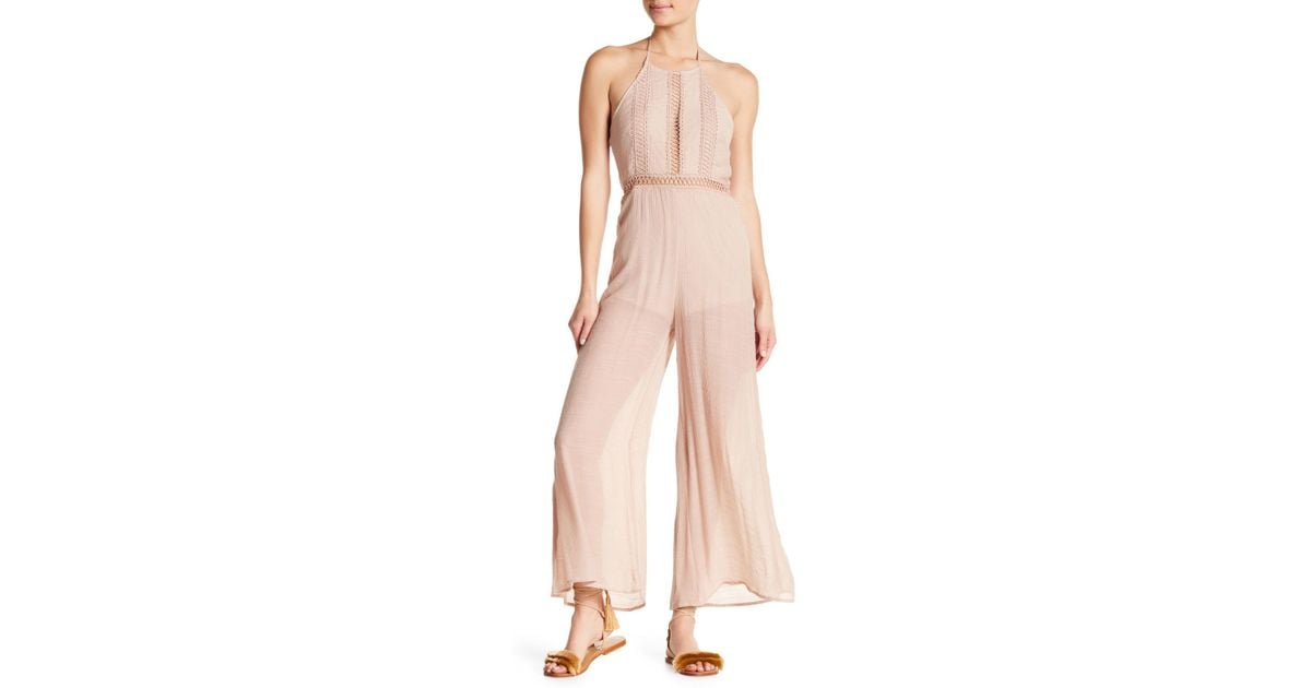 Be Jealous Womens High Polo Neck Keyhole Cut Pants Jumpsuit