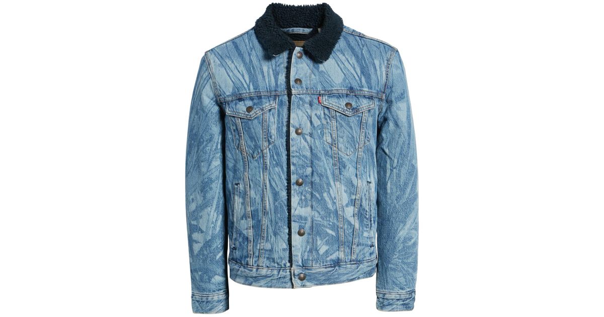 x justin timberlake faux shearling collar trucker jacket