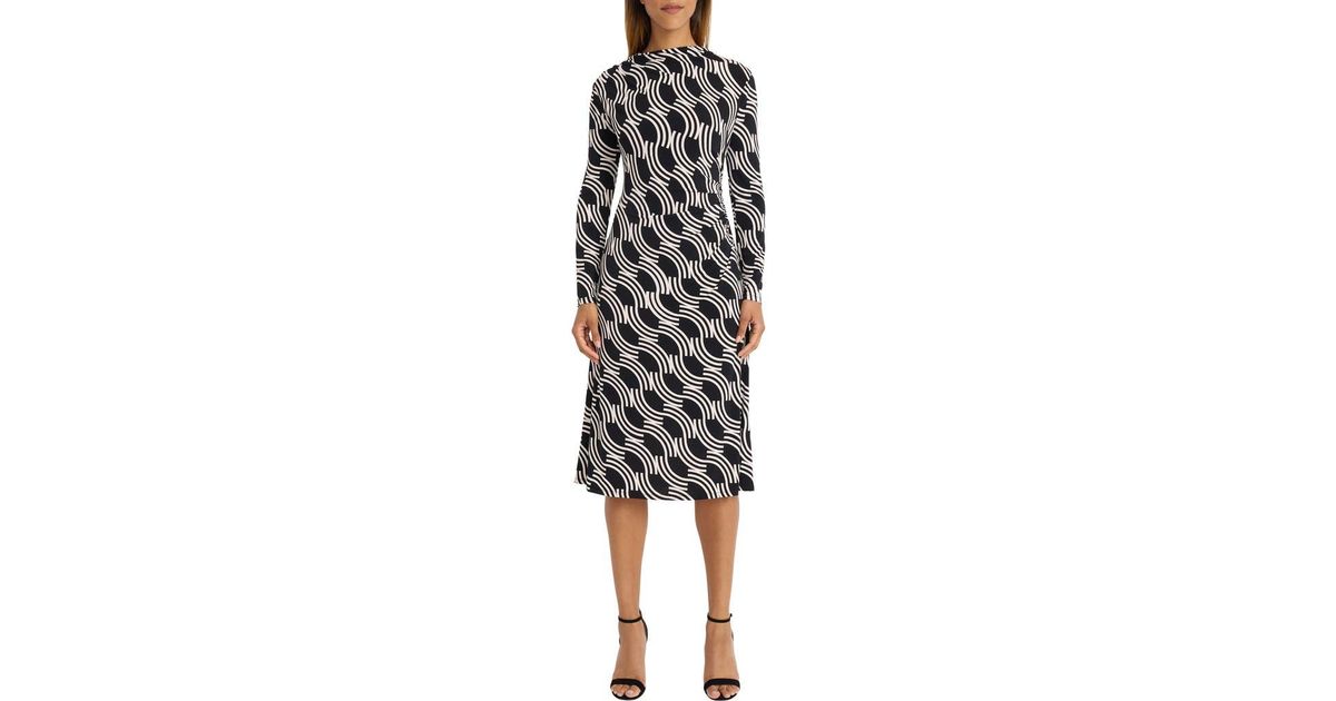 knee length dresses for ladies SHORT SLEEVE RUCHED MIDI DRESS  Maggy London