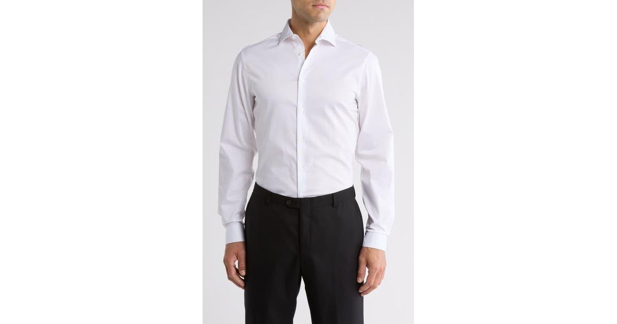 Calvin Klein Lasting Color Slim Fit Dress Shirt in White for Men | Lyst