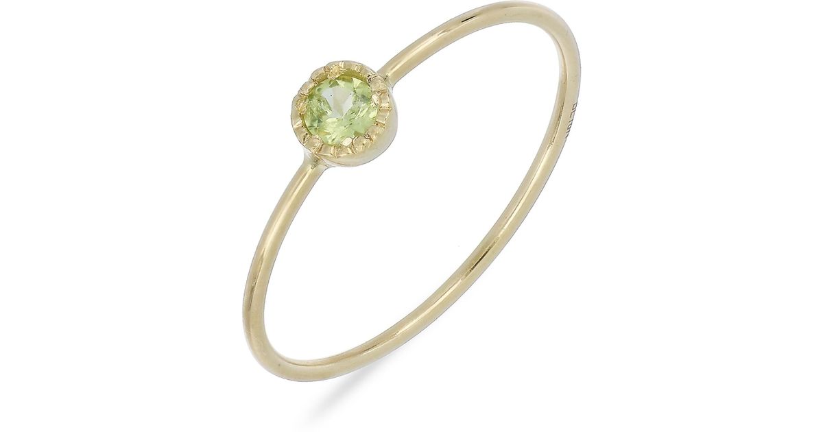 Bony Levy 18k Yellow Gold Round Cut Peridot Stackable Ring In Metallic Lyst
