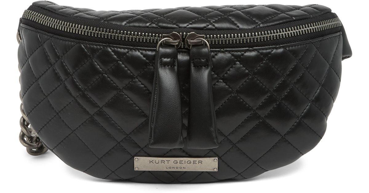 Kurt Geiger Brixton Quilted Belt Bag in Gray Lyst