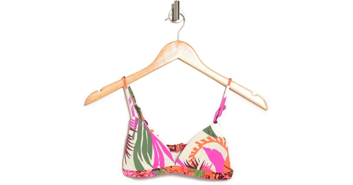 Maaji Synthetic Mumbo Jumbo Mia Fixed Triangle Bikini Top In Multicolor