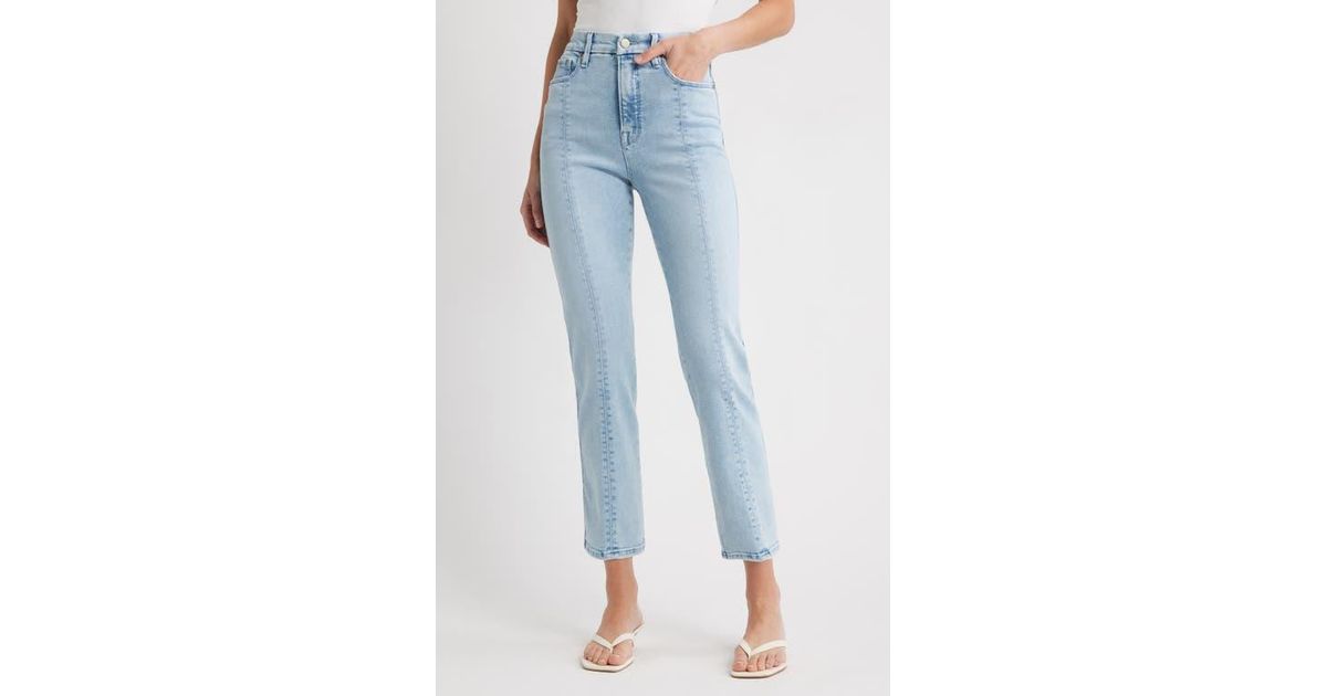 GOOD AMERICAN Good Curve High Waist Straight Leg Compression Jeans in ...