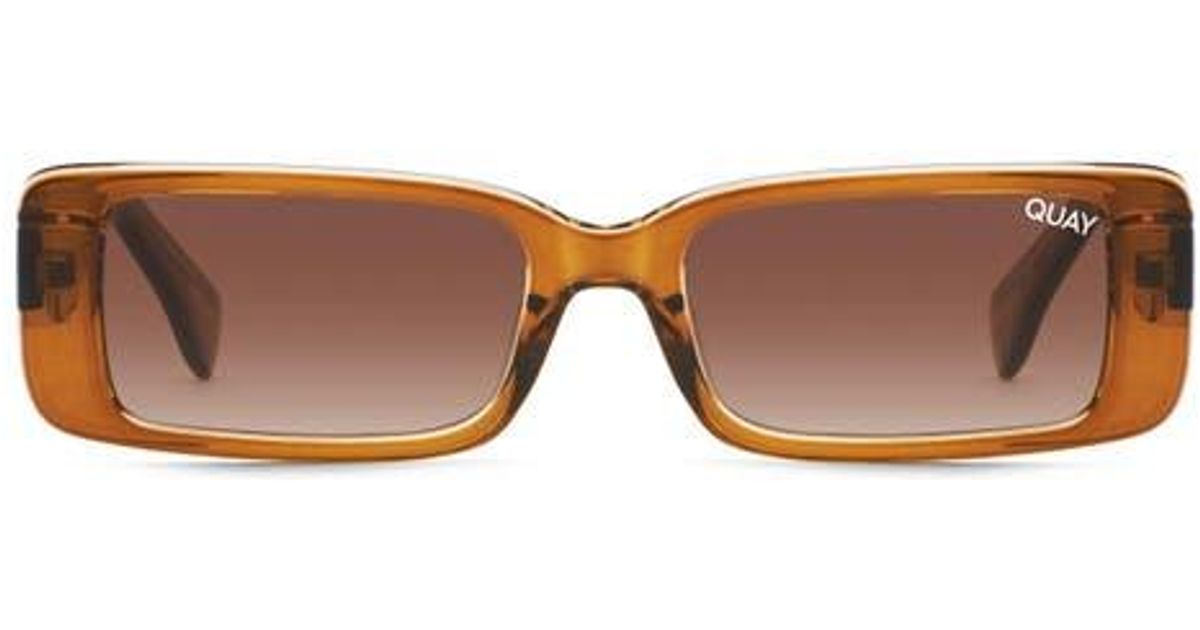 Quay Australia Art School 36Mm Rectangle Sunglasses in Brown  display picture 2