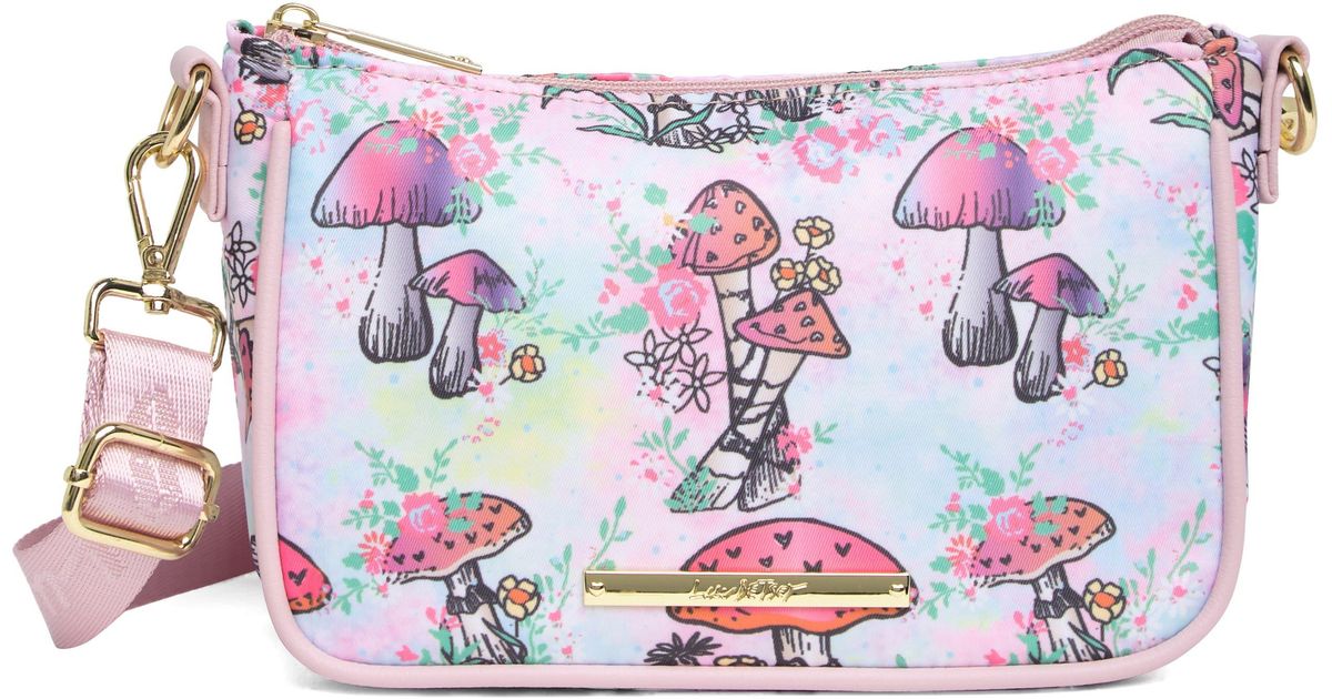 Betsey Johnson Mushroom Pring Crossbody Bag In Kisch Mushroom Print At