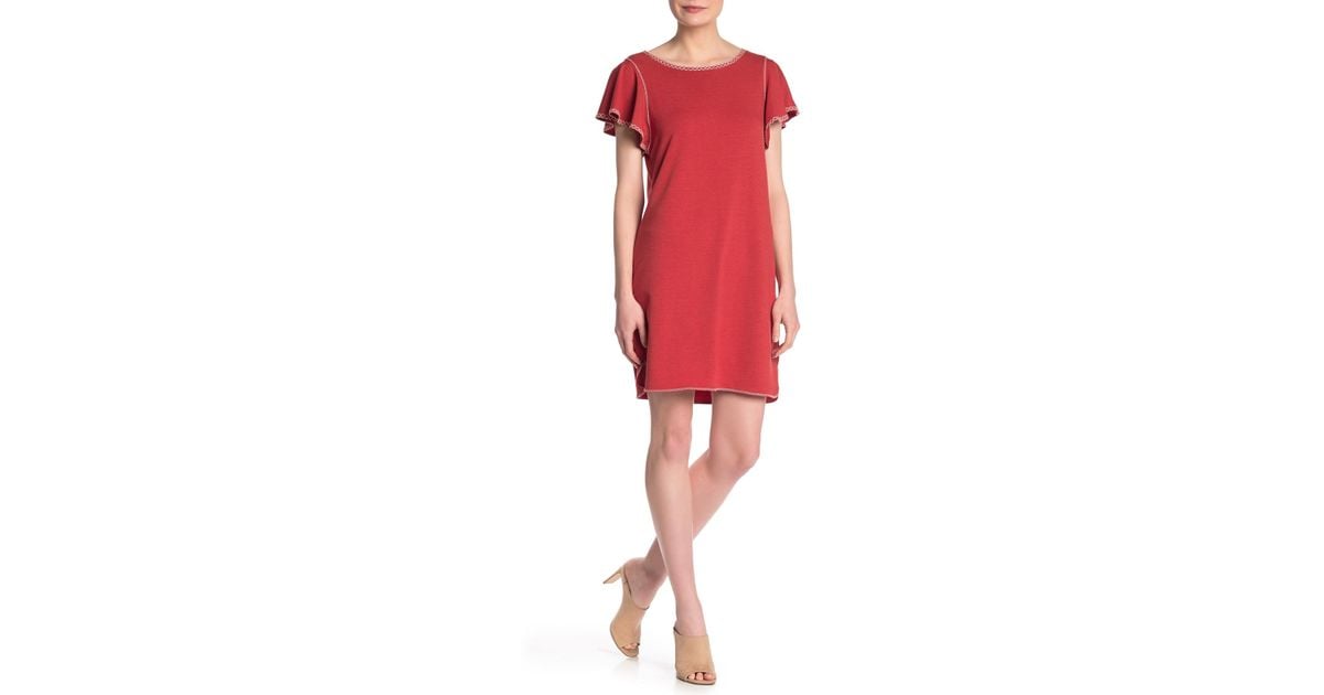 max studio flutter sleeve dress