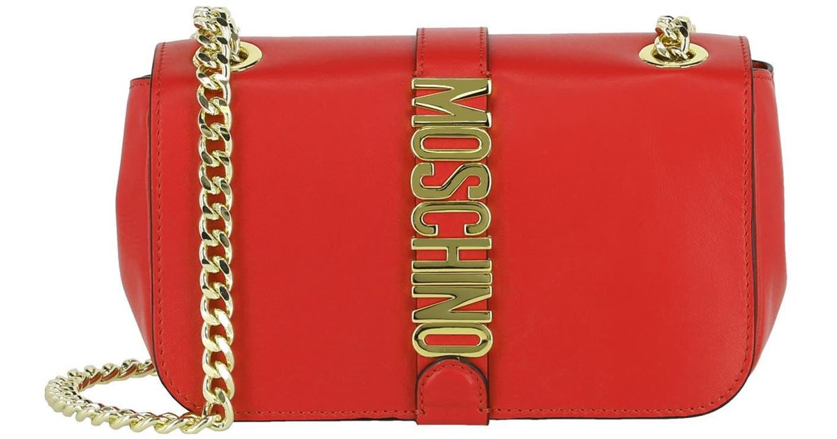 Moschino Leather Crossbody Bag in Red Lyst
