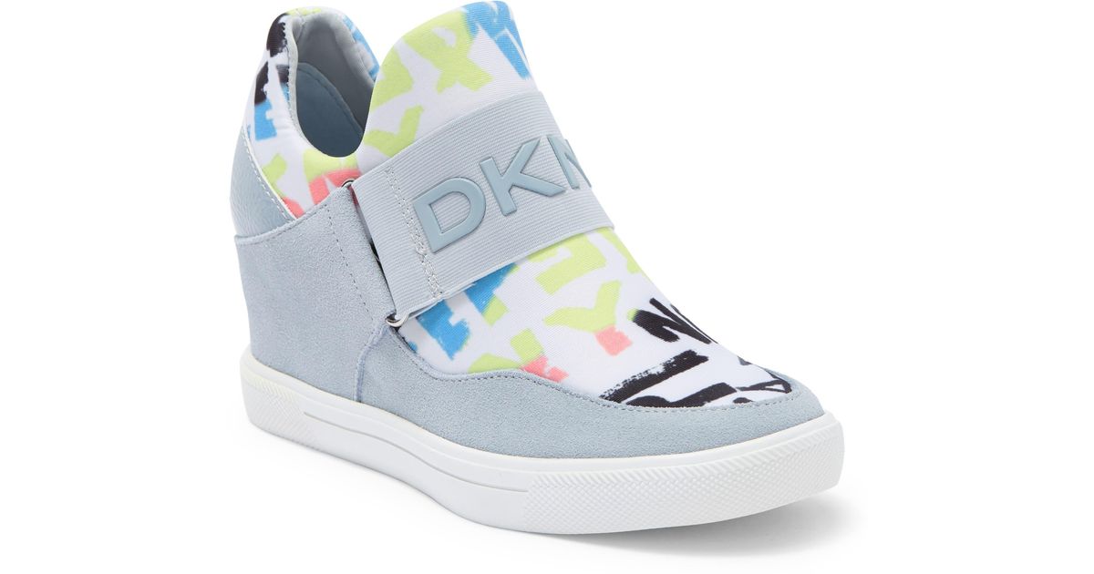DKNY Cosmos Wedge Sneaker In Pastel Mlt At Nordstrom Rack in Blue | Lyst