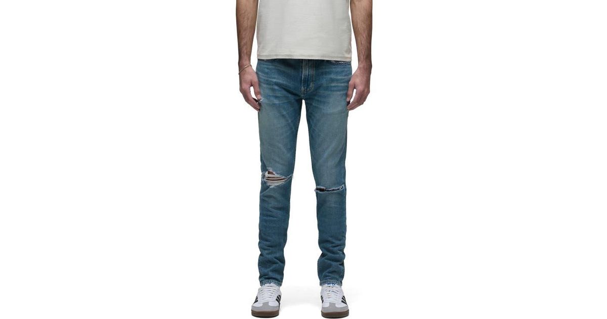 Hudson Jeans Zack Ripped Skinny Jeans in Blue for Men | Lyst