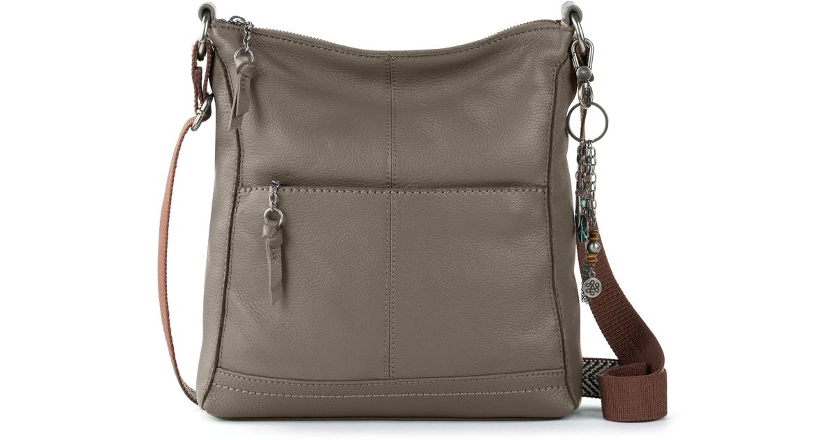The Sak Lucia Leather Crossbody Bag In Mushroom At Nordstrom Rack