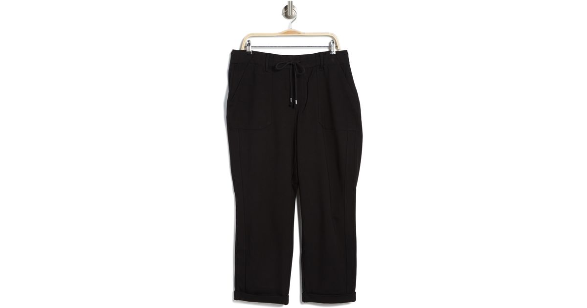 Democracy Ab Leisure High Waist Cuffed Pants in Black Lyst